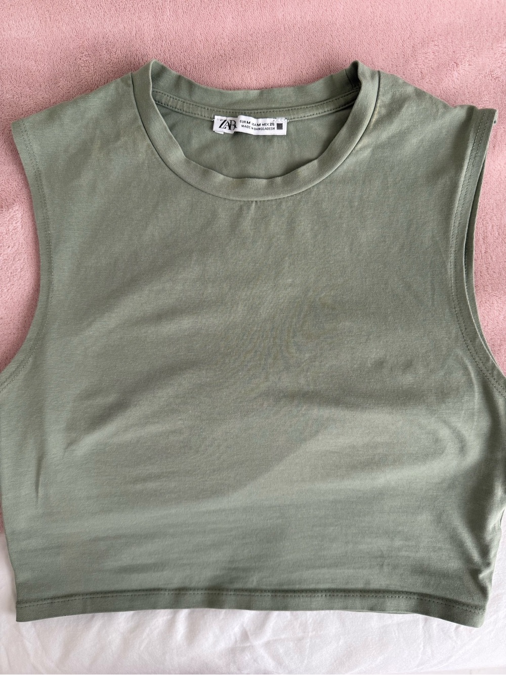 Zara Sage Green Cropped Tank - Picture 3 of 3